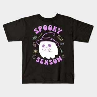 Spooky Season Kawaii Pastel Goth Cute Witchy Ghost Halloween Kids T-Shirt